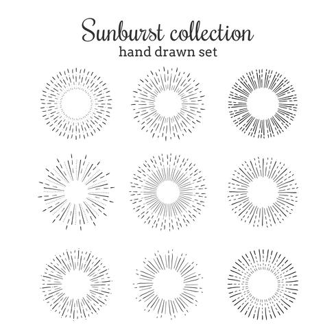 490x490 sunburst vector collection retro rays frames star burst hand - Sunburst Drawing