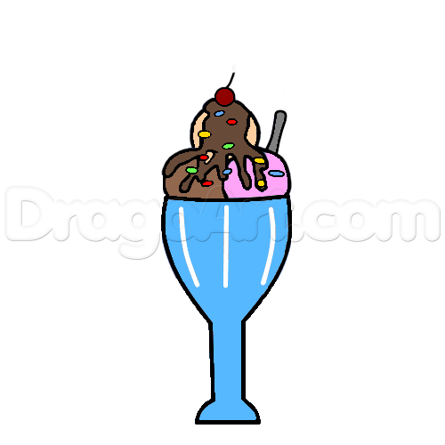 500x500 how to draw a sundae, step - Sundae Drawing