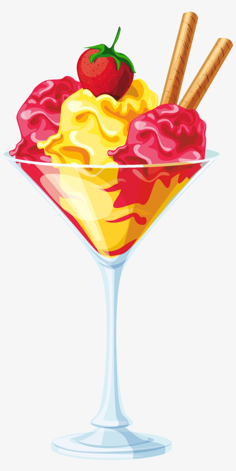 820x1635 yellow red ice cream sundae transparent - Sundae Drawing