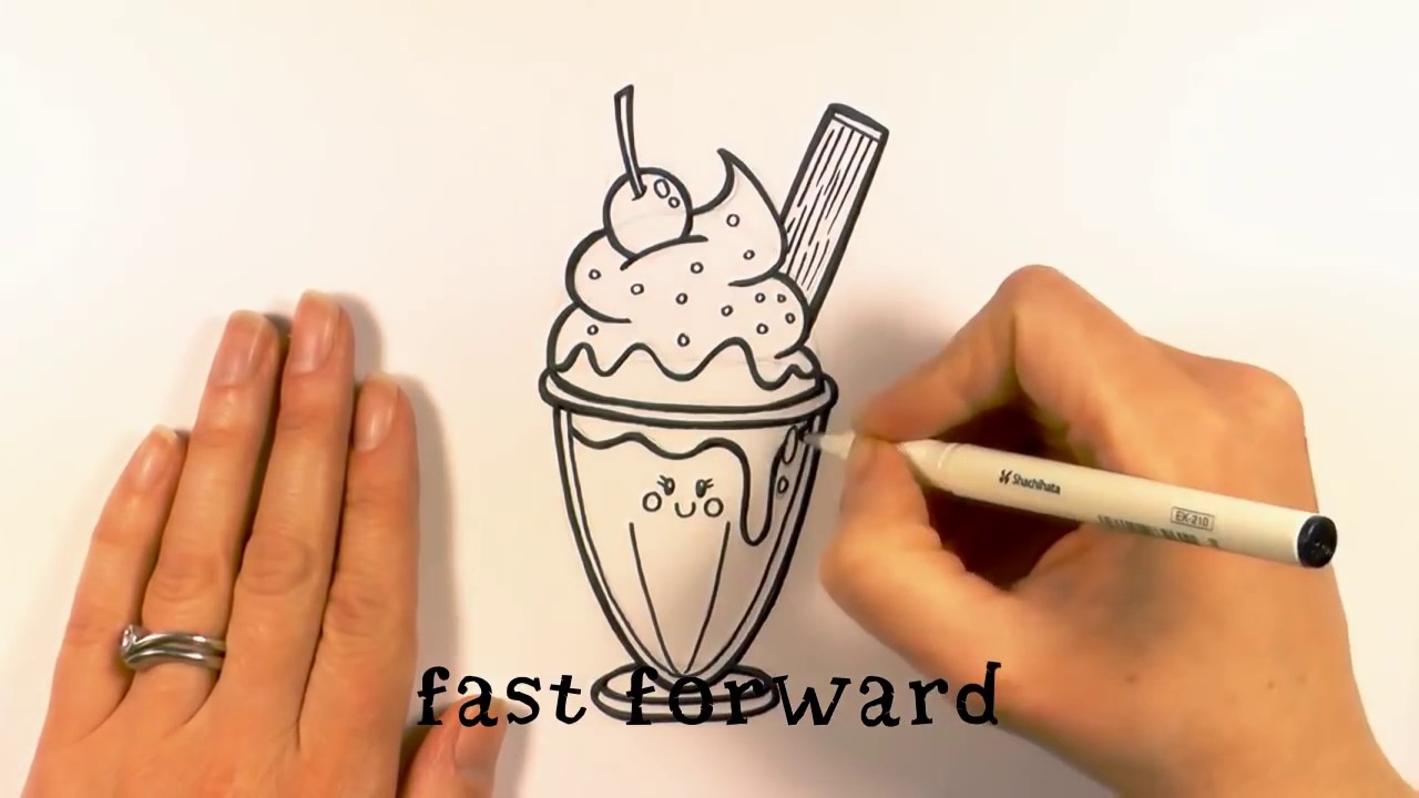 1280x720 how to draw a cartoon ice cream sundae - Sundae Drawing