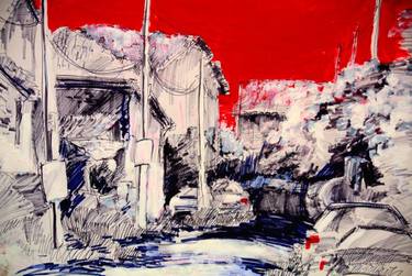 375x251 Sundown Drawing - Sundown Drawing