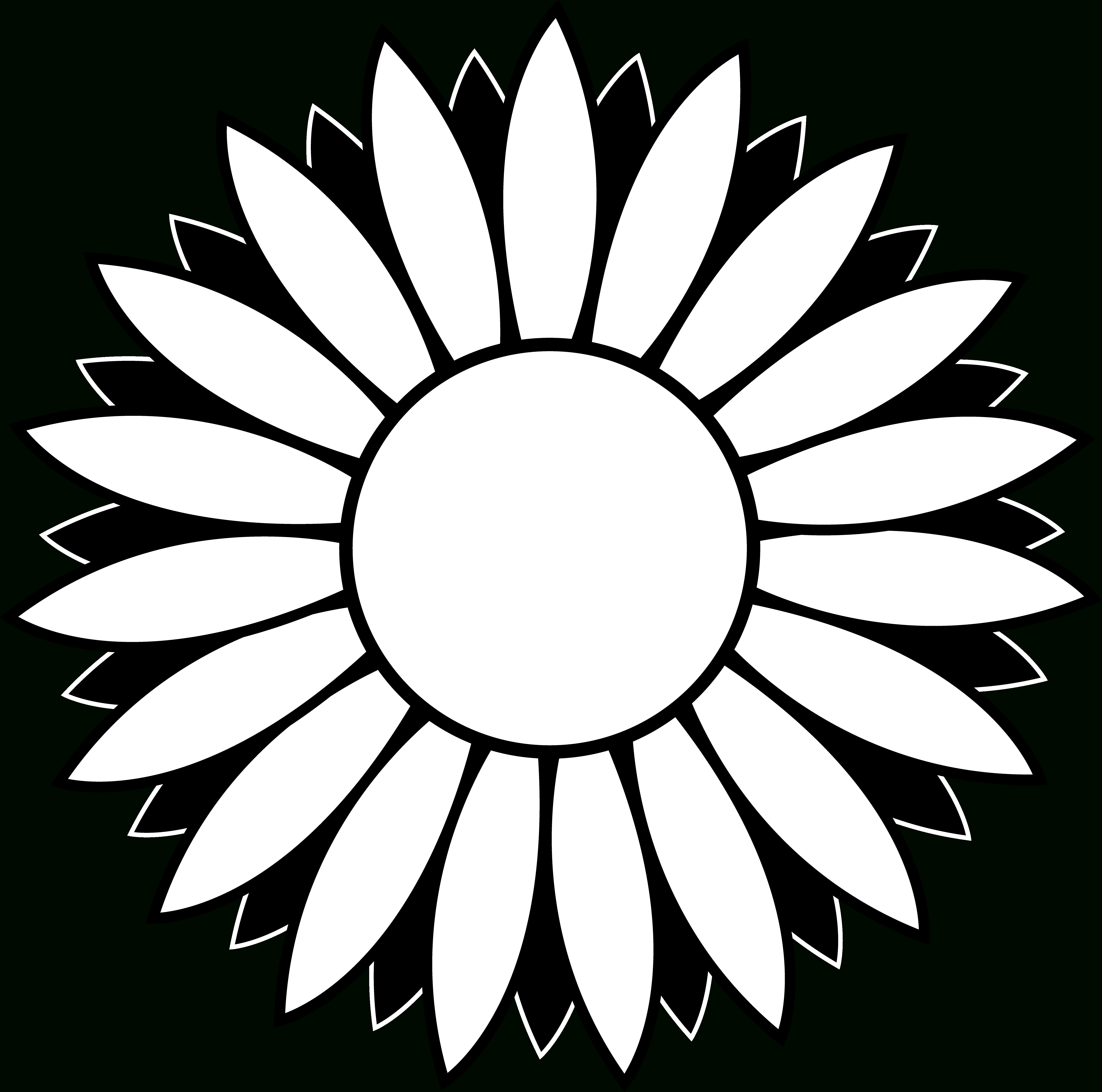 Clipart sunflower black and white - 🧡 Sunflower Black And White...