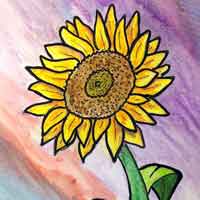 200x200 How To Draw A Sunflower - Sunflower Drawing For Kid