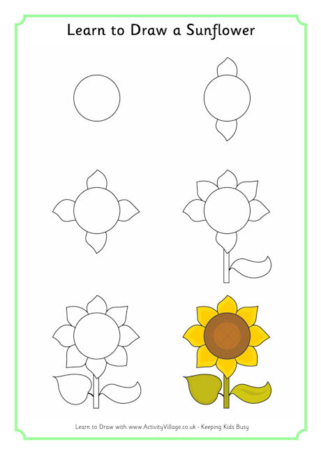 460x650 Learn To Draw Flowers - Sunflower Drawing Simple