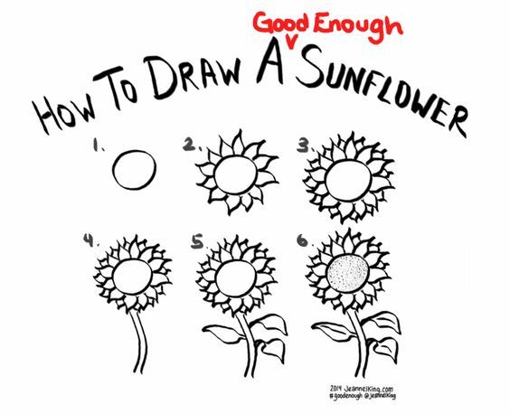 Sunflower Drawing Step By Step at PaintingValley.com | Explore ...