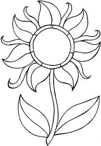 207x300 Sunflower Coloring Template - Sunflower Drawing Template