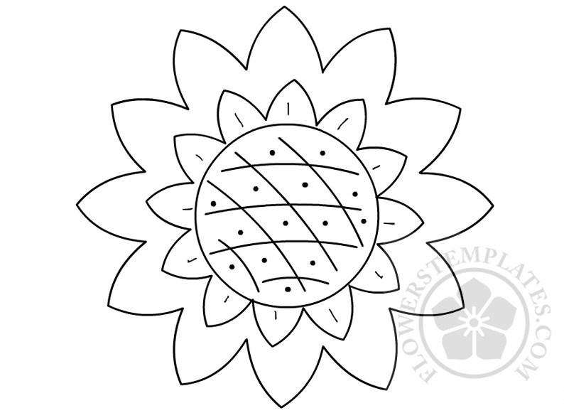 794x581 Sunflower Drawing Template Flowers Templates - Sunflower Drawing Template