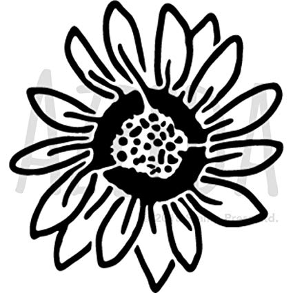 425x425 Azeeda 'beautiful Sunflower' Wall Stencil - Sunflower Drawing Template