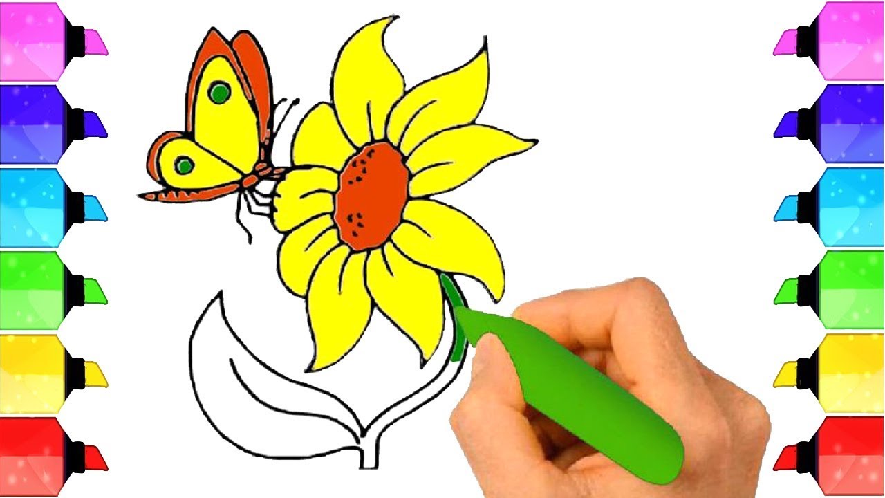 1280x720 How To Draw A Sunflower Easy - Sunflower Drawing Tutorial