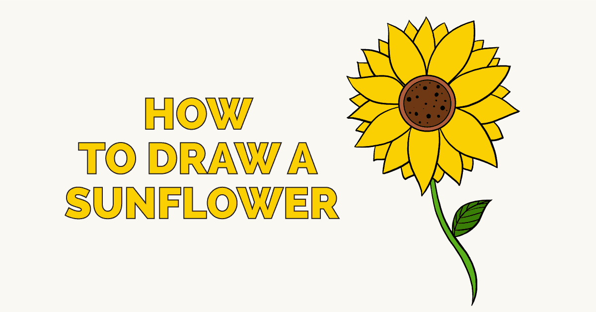1200x628 How To Draw A Sunflower - Sunflower Images For Drawing