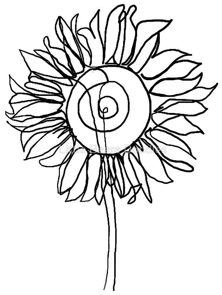 754x1000 One Line - Sunflower Line Drawing