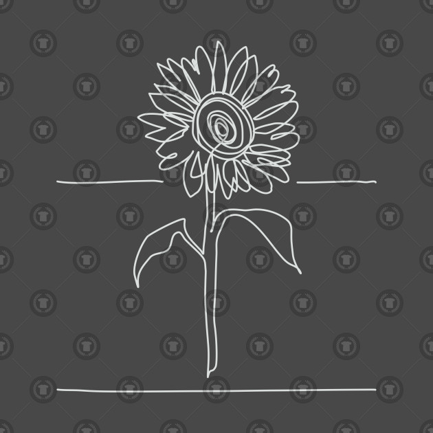 630x630 Sunflower Line Drawing - Sunflower Line Drawing
