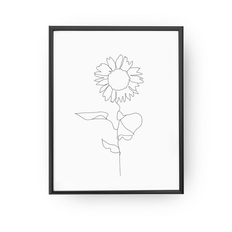 794x794 sunflower print minimal art line drawing home decor etsy - Sunflower Line Drawing