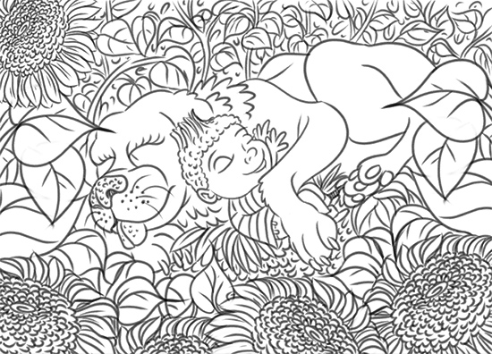 550x396 Sunflower Line Drawing Palacio Illustration - Sunflower Line Drawing