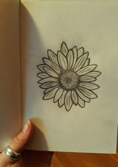 500x710 Drawing For My Sunflower Tattoo On We Heart It - Sunflower Tattoo Drawing