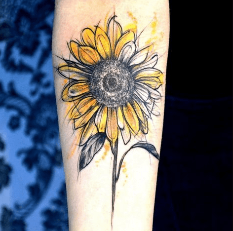 472x468 Awesome Flower Tattoos Collection - Sunflower Tattoo Drawing