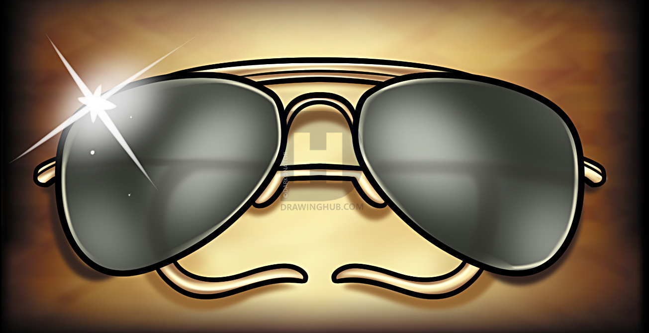 1305x669 how to draw sunglasses, step - Sunglasses Drawing