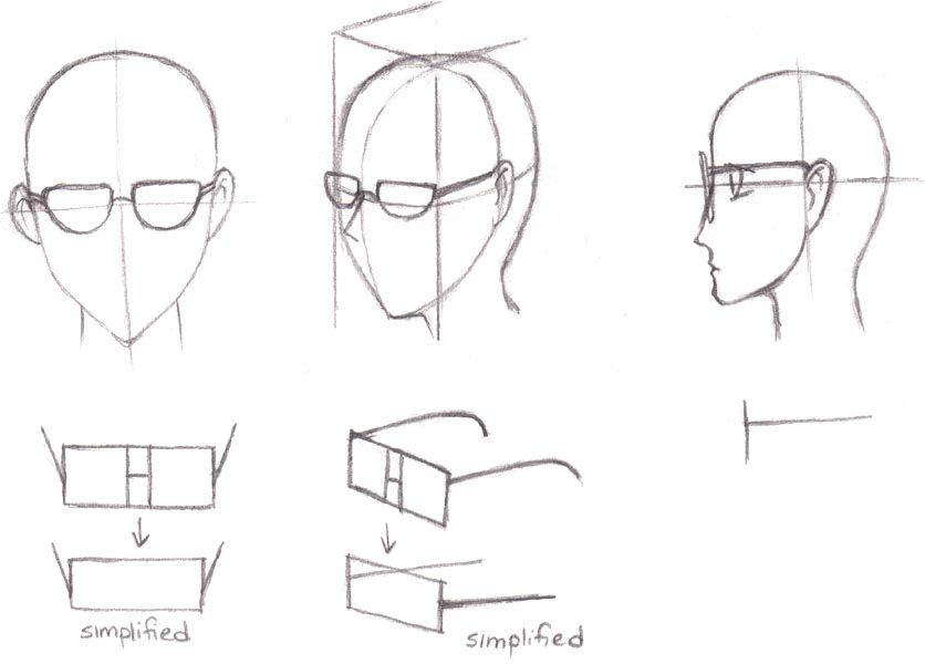836x600 Manga Tutorials - Sunglasses Drawing