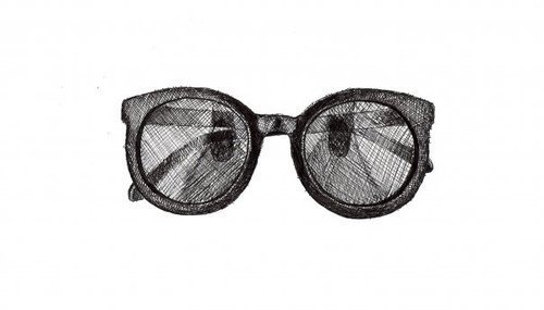 500x285 Black, Drawing, Glasses, Pretty - Sunglasses Drawing