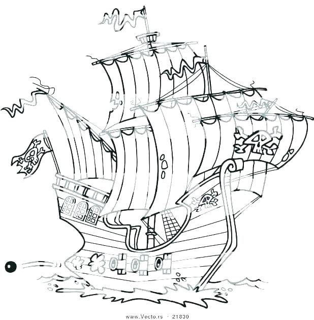 618x630 Pirate Ship Coloring - Sunken Pirate Ship Drawing