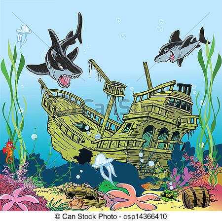 450x448 Sunken Ships Clipart - Sunken Pirate Ship Drawing