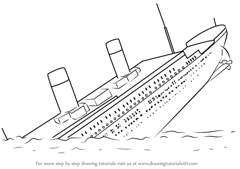 800x566 learn how to draw titanic sinking - Sunken Ship Drawing