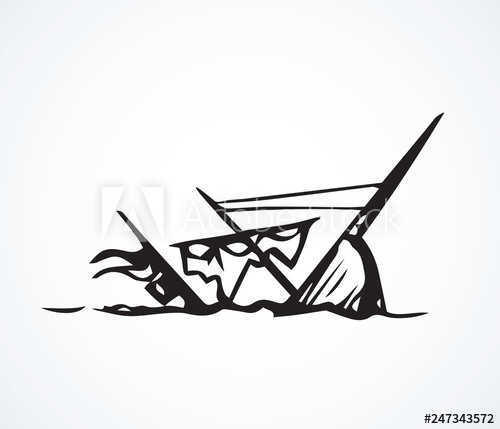 500x429 sunken ship vector drawing - Sunken Ship Drawing