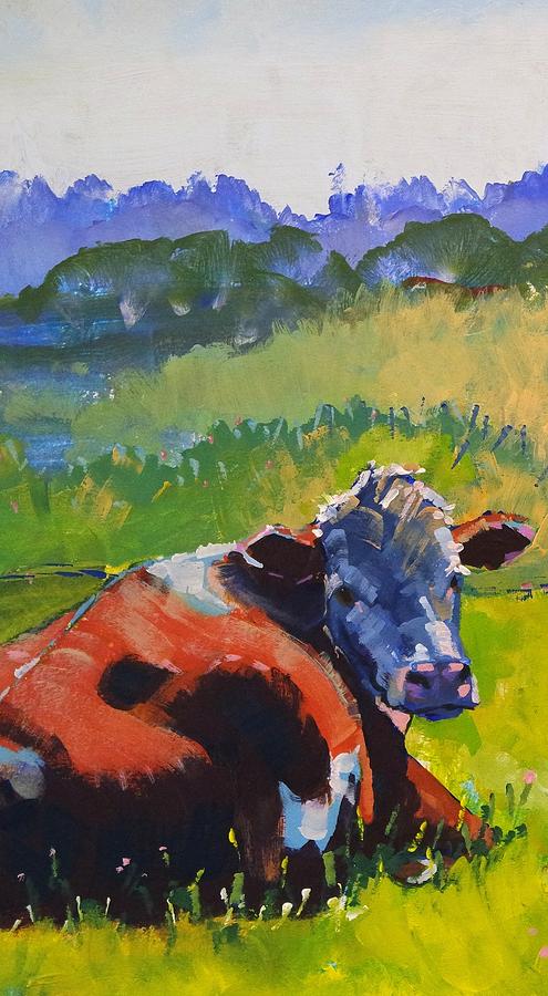 495x900 cow lying down on a sunny day drawing - Sunny Day Drawing