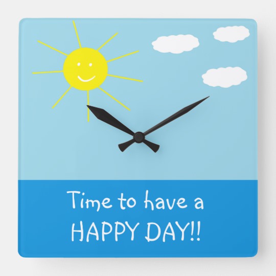 540x540 cute happy sunny day drawing wall clock - Sunny Day Drawing