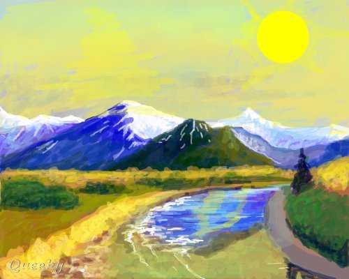 500x400 sunny day a landscape speedpaint drawing - Sunny Day Drawing