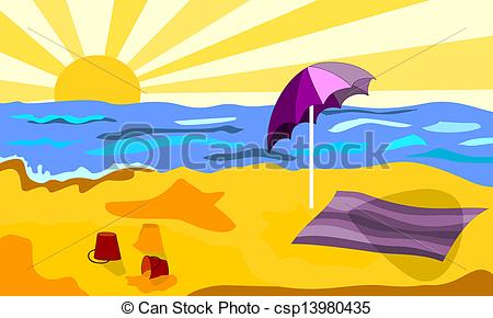 450x290 beach in a sunny day coastal view on a sunny day and an umbrella - Sunny Day Drawing