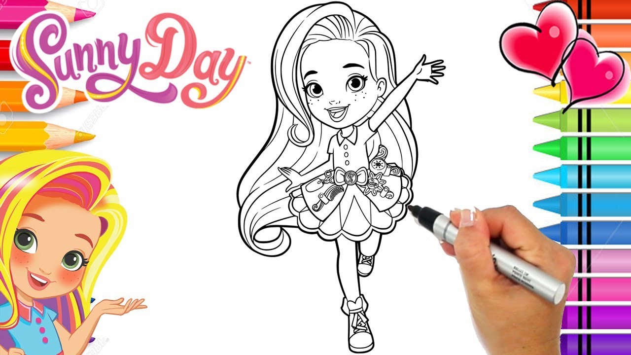 1280x720 coloring sunny day hairstylist coloring book - Sunny Day Drawing