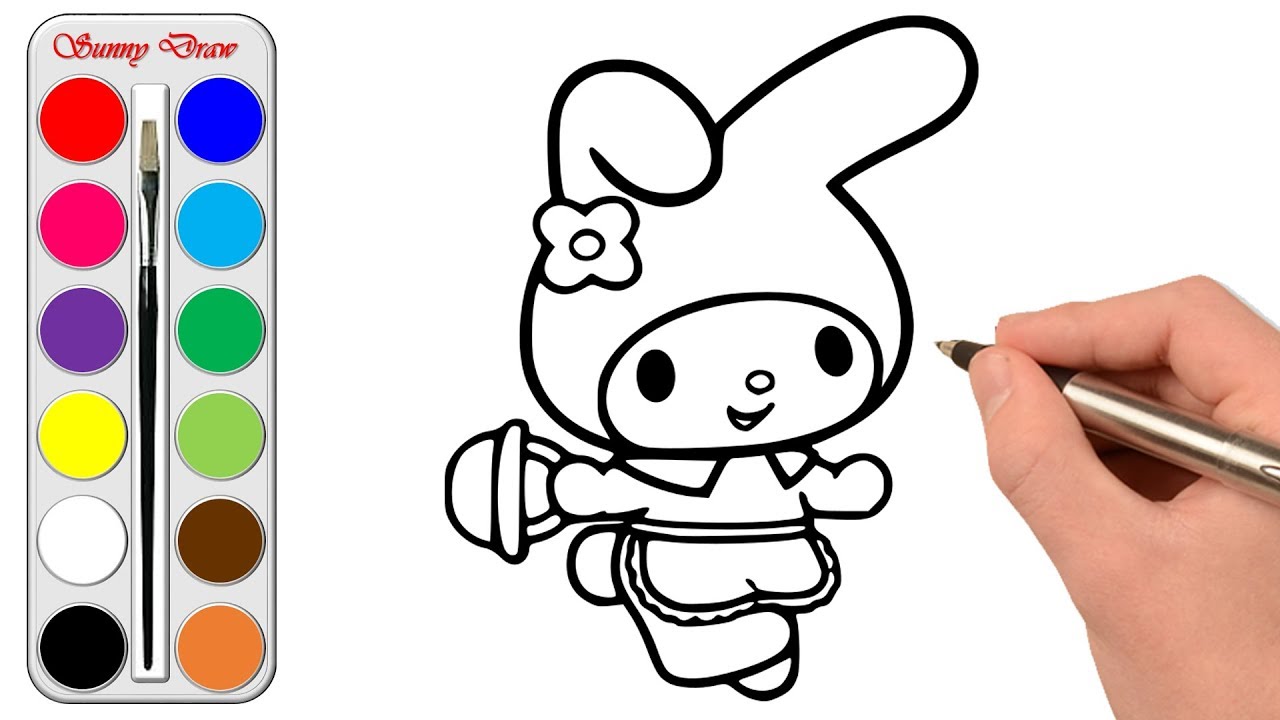 1280x720 How To Draw And Color A Cute Kitty Easy Drawing Step - Sunny Drawing
