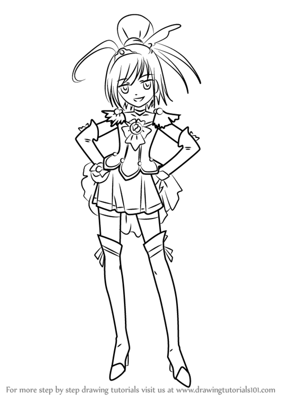 566x800 learn how to draw cure sunny from pretty cure - Sunny Drawing