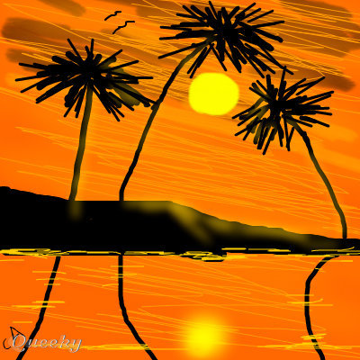 400x400 sunny beach a landscape speedpaint drawing - Sunny Drawing