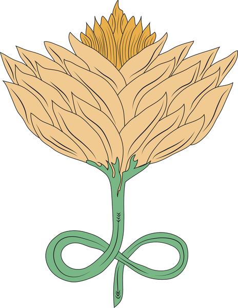 464x600 sunny yellow sunflower with infinity stem drawing vinyl decal - Sunny Drawing