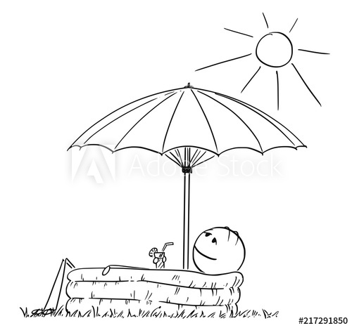 500x467 cartoon stick drawing conceptual illustration of man enjoying - Sunny Drawing