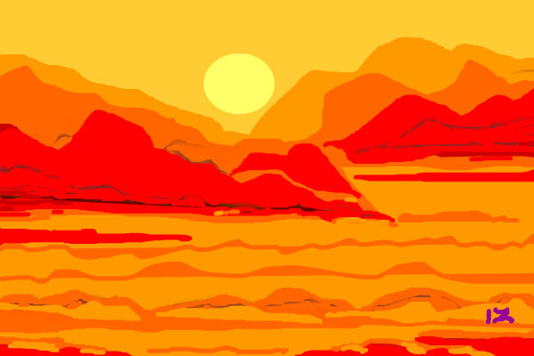 600x400 Sunrise A Landscape Speedpaint Drawing - Sunrise Drawing