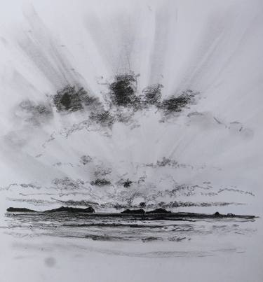 375x403 Sunrise Looking Towards Eastern Isles Drawing - Sunrise Drawing