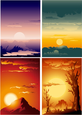 262x368 Sunrise Sunset Drawing Picture Free Vector Download - Sunrise Drawing Images