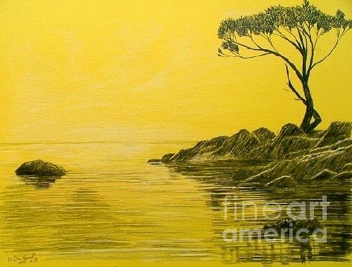 500x380 sunrise drawing - Sunrise Pencil Drawing