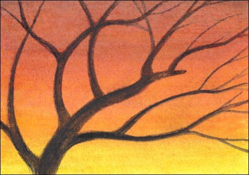 502x354 How To Draw A Sunset Sky With Watercolor Pencils - Sunset Drawing