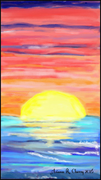 338x600 Digital Artwork Sunset Drawing Ariana R Cherry Star Author - Sunset Drawing