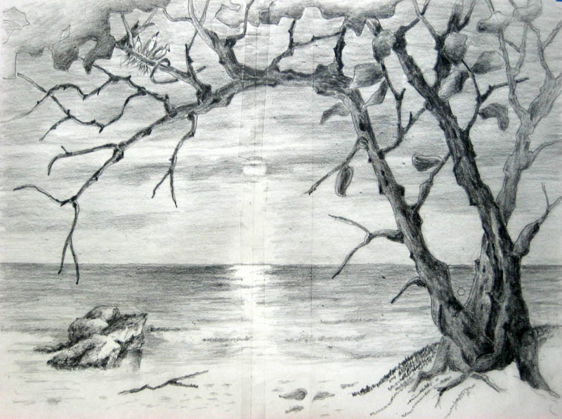 Easy Sunset Drawings In Pencil Drawing Tutorial Easy