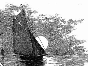 308x231 Sailing Into The Sunset - Sunset Drawing Black And White