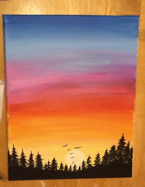 484x623 how to paint a sunset in acrylics - Sunset Drawing Images