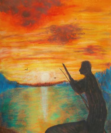 375x449 Boatman - Sunset Drawing Images