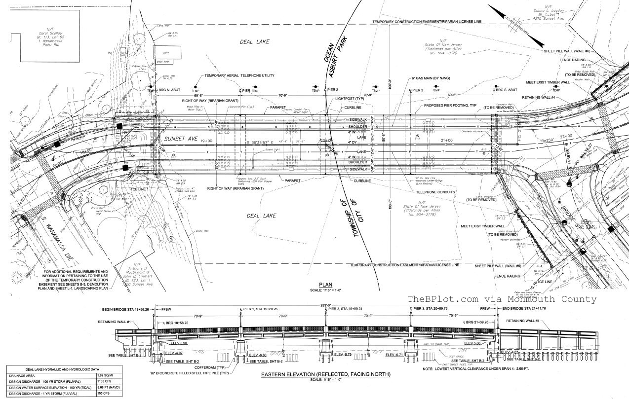 1274x809 Line Drawing For New Sunset Ave Bridge Asbury Park City To See - Sunset Line Drawing