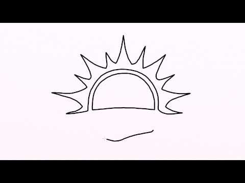 480x360 How To Draw Sunset Easy Drawing For Kids Step - Sunset Line Drawing