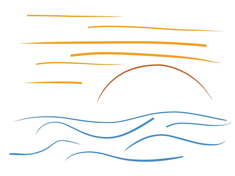 Sunset Line Drawing at Explore collection of